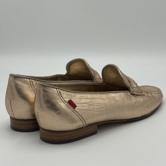 Marc Joseph NY Rose Gold Leather Loafers Flats Swan Street Metallic Size 8 - Picture 6 of 14